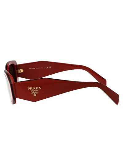 Prada Womens Orange Pr 17ws Rectangular-frame Acetate Sunglasses