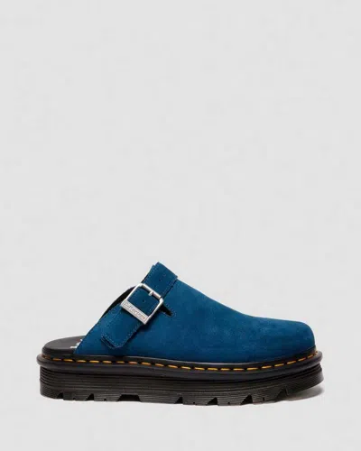 Dr. Martens Zebzag Suede Casual Slingback Platform Mules In Blue