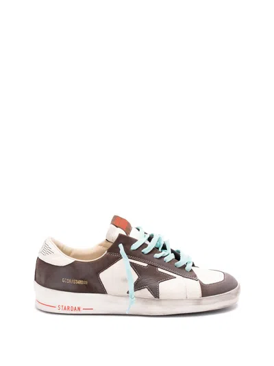 Golden Goose Stardan Two-tone Distressed Finish Leather Sneakers Shoes