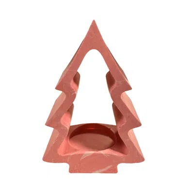 By Shax Decorative Tree Tealight Holder - Red