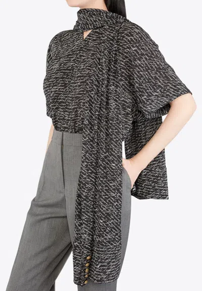 Balmain Love Letter Wrap Blouse