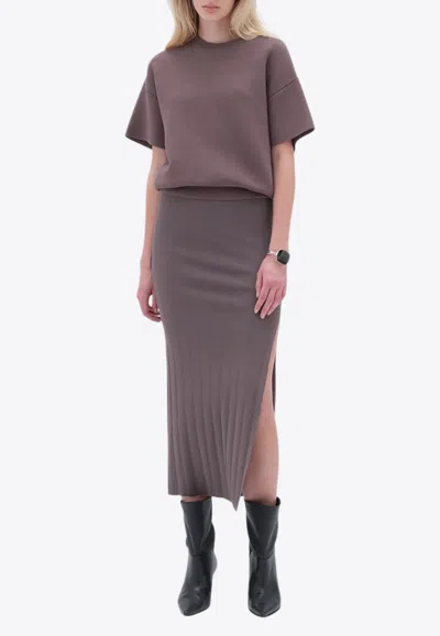 Remain Birger Christensen Ribbed Midi Skirt