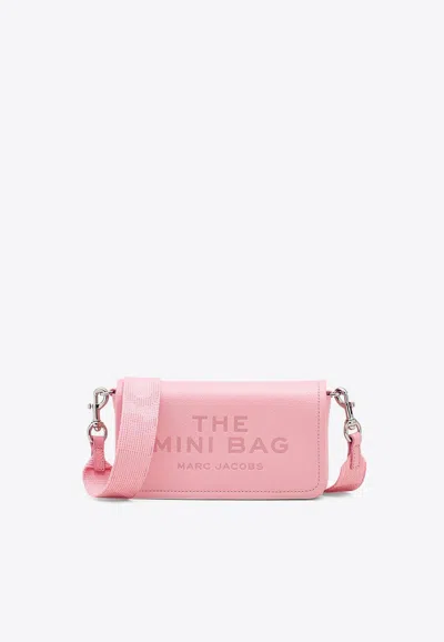 Marc Jacobs Mini Crossbody Bag In Grained Leather In Pink