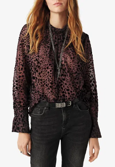 Ba&sh Dionysos Leopard Print Blouse In Multi