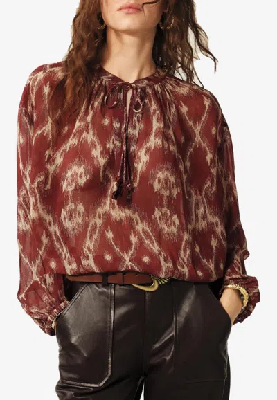 Ba&sh Menaelle Printed Long-sleeved Blouse