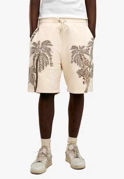 Only The Blind Sandstorm Tiger Embroidered Shorts In Pink