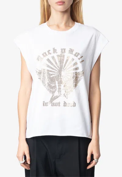 Zadig & Voltaire Cloe Rhinestone Embellished Guitar T-shirt