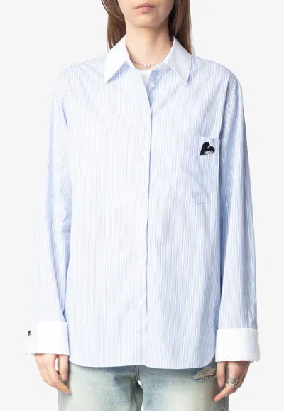Zadig & Voltaire Morning Oversized Striped Shirt