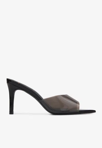 Black Suede Studio Belle 80 Pvc Mules