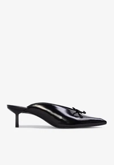 Black Suede Studio Vie 50 Leather Mules