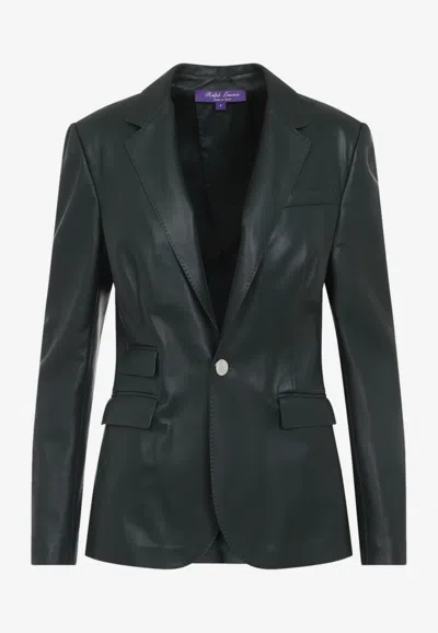 Ralph Lauren Parker Blazer Lamb Leather Jacket In Green