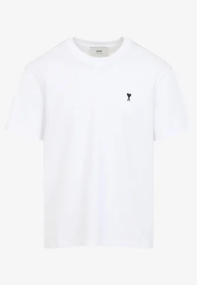 Ami Alexandre Mattiussi Ami Paris Men Ami De Coeur T-shirt In Organic Cotton Jersey In White