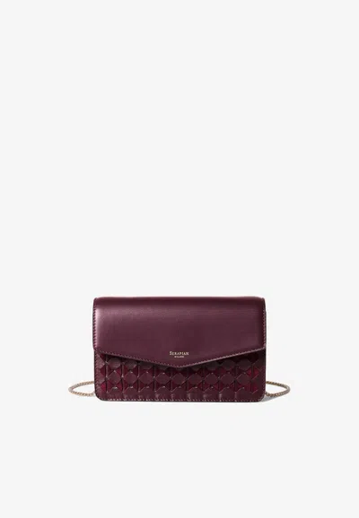 Serapian Mosaico Leather Chain Clutch