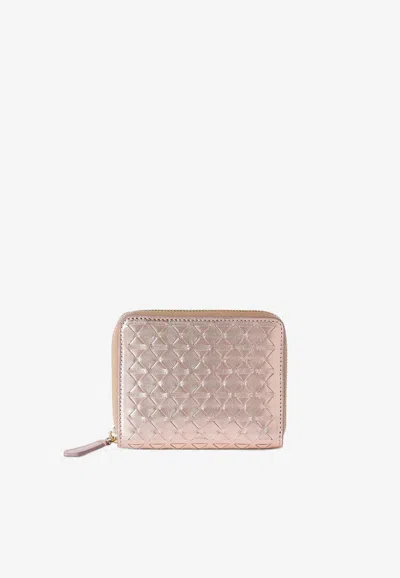 Serapian Mini Metallic Mosaico Leather Zip-around Wallet