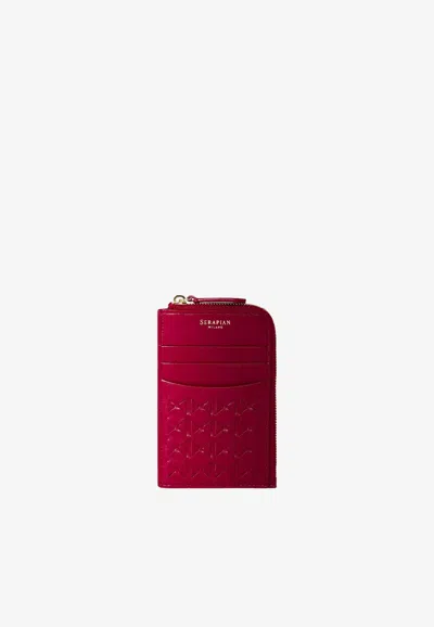 Serapian Mosaico Leather Zipped Cardholder