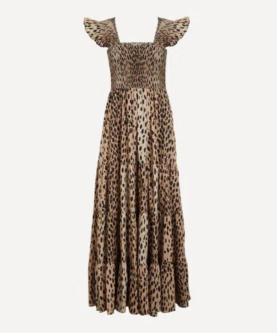 Rixo London Maxikleid Aus Baumwolle In Animal Print
