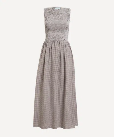 Hill House Women's Chocolate Gingham Cosima Nap Dress