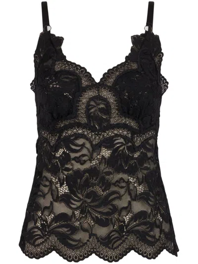 Rabanne Lace Tank Top In Black