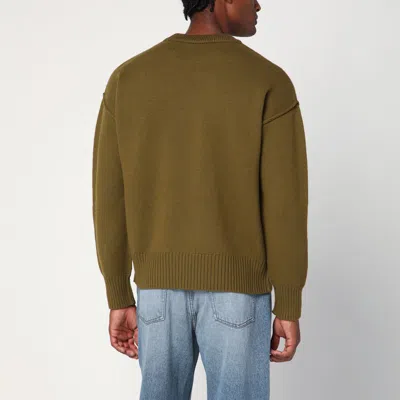 Ami Alexandre Mattiussi Ami Paris Bronze Ami De Coeur Wool Jumper In Brown