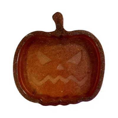 By Shax Red Spooky Pumpkin Tray - Maroon