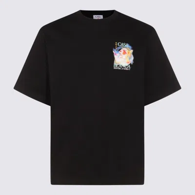 Casablanca Crew Neck Graphic Print Short Sleeves In Black