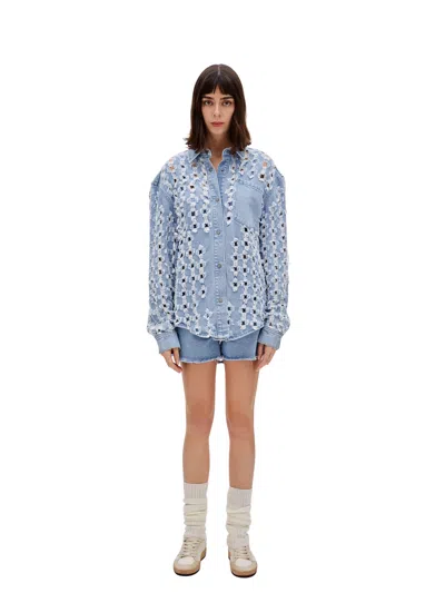 Pcfg Store Perforated Denim Shirt