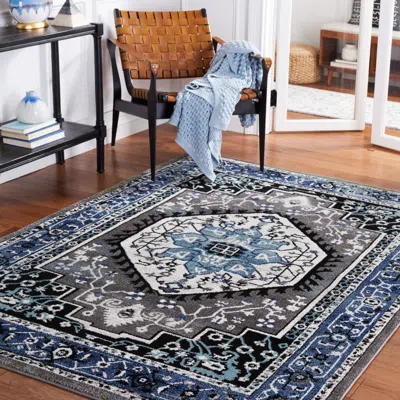 Safavieh Vintage Hamadan Machine Made Area Rug, Blue / Grey Traditional Style In Blue