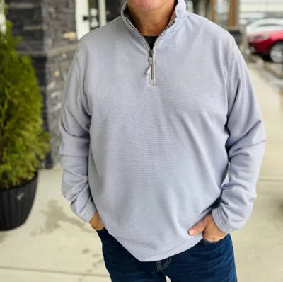 True Grit Dawn To Dusk 1/4 Zip Pullover In Blue In Gray
