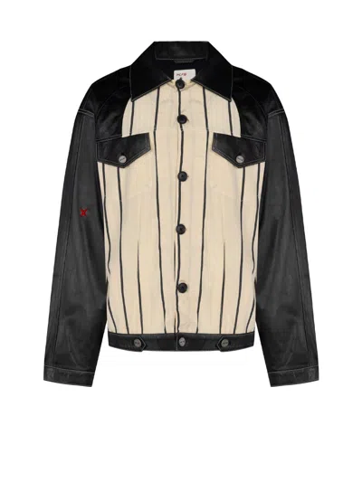 Pcfg Store Free Heaven Kutnia Striped Vegan Leather Jacket