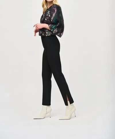 Joseph Ribkoff Slim Fit Straight Pants In Black In Multi