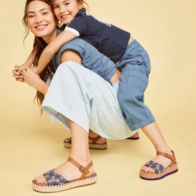 Toms Shoes Abby Navy Flatform Espadrille Sandal