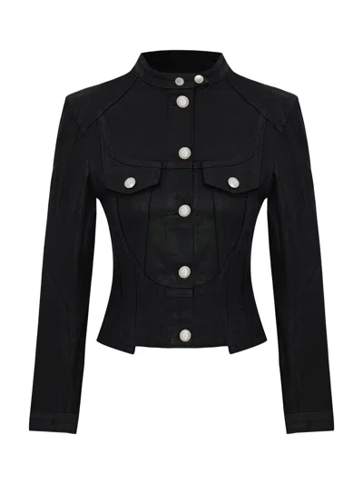 Pcfg Store Shiny Coated Denim Jacket