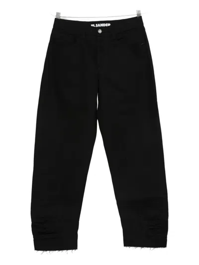 Jil Sander Logo-patch Jeans In Black