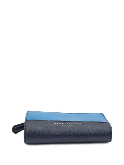 Pre-owned Marc Jacobs Vintage Leather Bi-fold Wallet In Blue