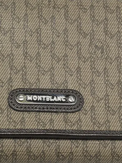 Pre-owned Montblanc Monogram Flap Wallet In Neutral