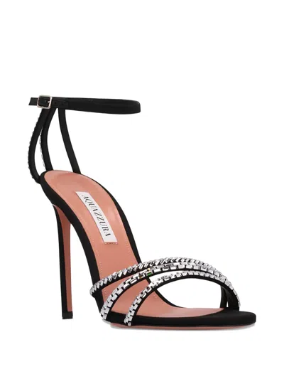 Aquazzura Sandali Mistica In Tessuto Decorato  Donna In Black
