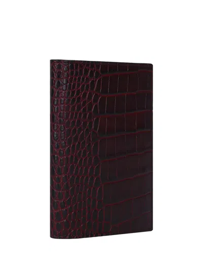 Smythson Crocodile-embossed Passport Holder