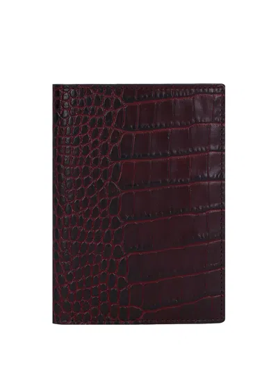 Smythson Crocodile-embossed Passport Holder