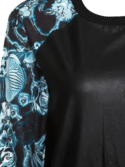 Pre-owned Roberto Cavalli Vintage Floral-print Raglan-sleeved Sweatshirt