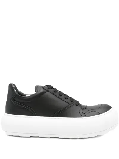 Moschino Sneakers In Calf Leather Ollie In Black