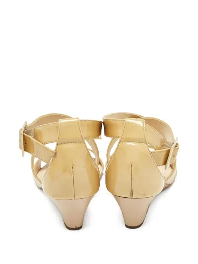 Pre-owned Jimmy Choo Patent Leather Wedge Sandals
