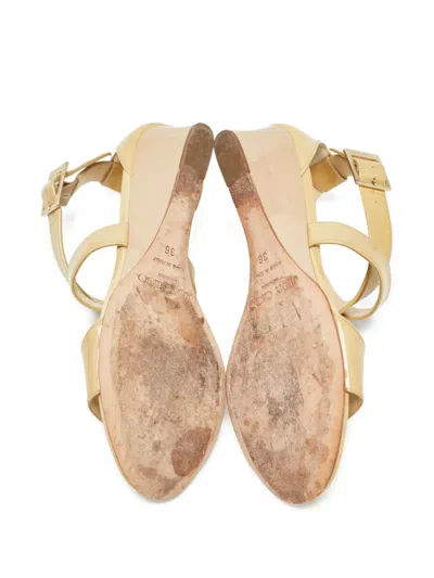 Pre-owned Jimmy Choo Patent Leather Wedge Sandals