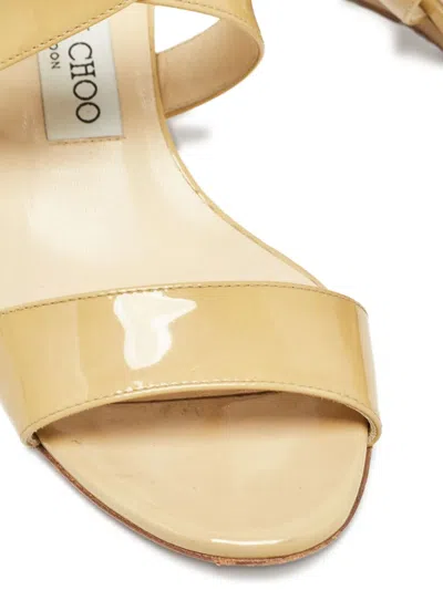 Pre-owned Jimmy Choo Patent Leather Wedge Sandals