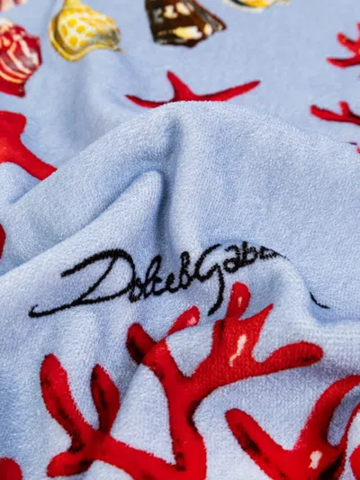 Dolce & Gabbana Coral-starfish Beach Towel In Blue