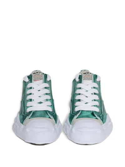 Miharayasuhiro Maison Mihara Yasuhiro Hank Low Brushed Shrink Leather Sneaker In Green