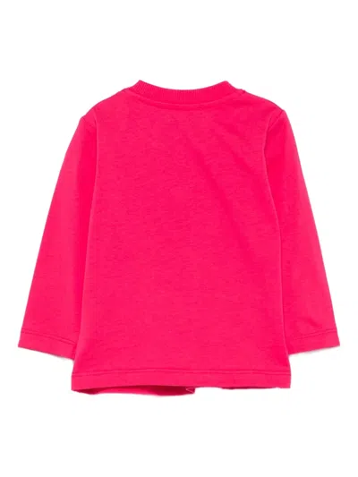 Moschino Teddy Bear-print Long-sleeves Top In Pink