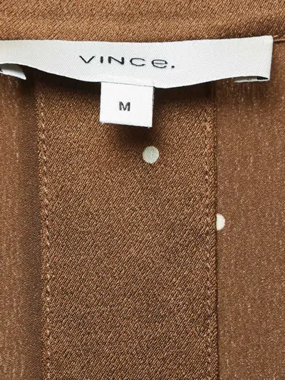 Pre-owned Vince Polka Dot Satin Shirt In Brown