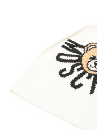 Moschino Teddy-embellishment Beanie In White