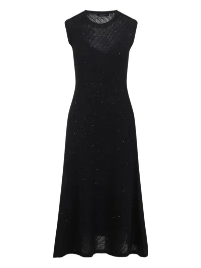Fabiana Filippi Sleeveless A-line Evening Dress With Subtle Sparkle In Blue