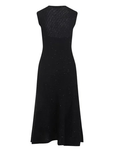 Fabiana Filippi Sleeveless A-line Evening Dress With Subtle Sparkle In Blue